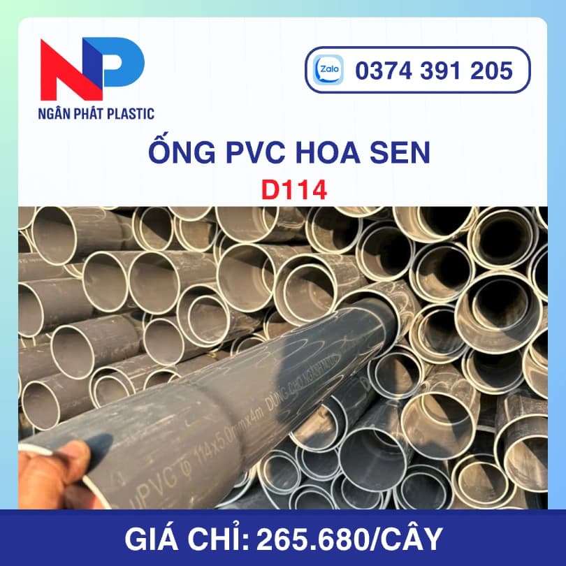 Ống Nhựa PVC D114 Hoa Sen