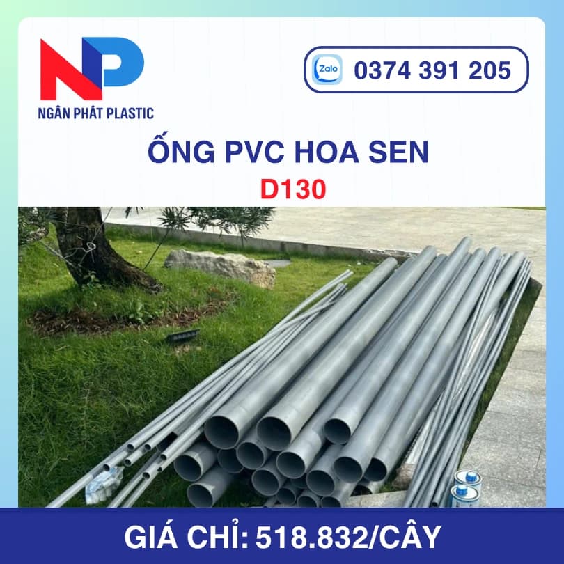 Ống Nhựa PVC D130 Hoa Sen