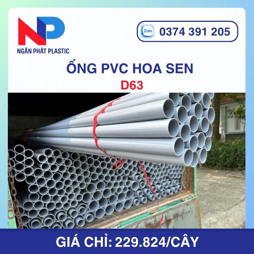 Ống Nhựa PVC D63 Hoa Sen
