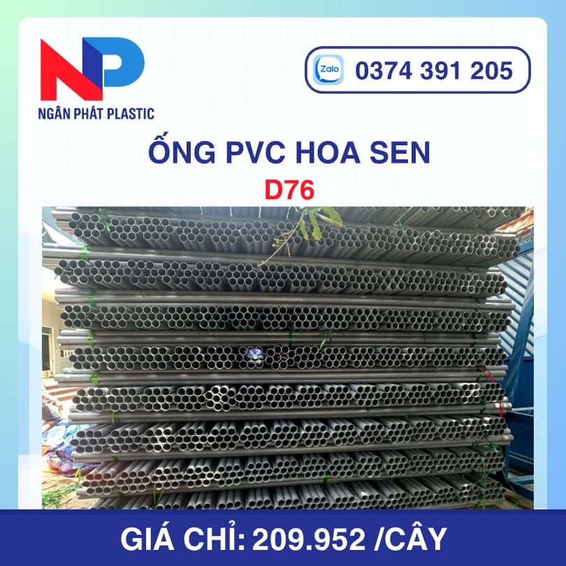 Ống Nhựa PVC D76 Hoa Sen