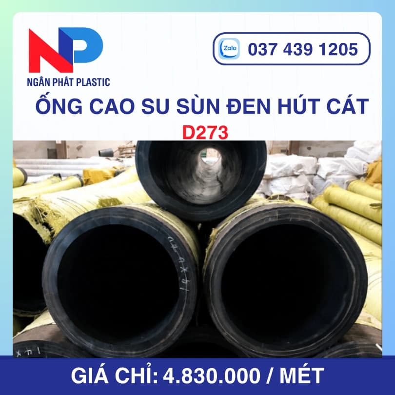 Ống Cao Su Sùng Đen D273 Bơm Hút Cát