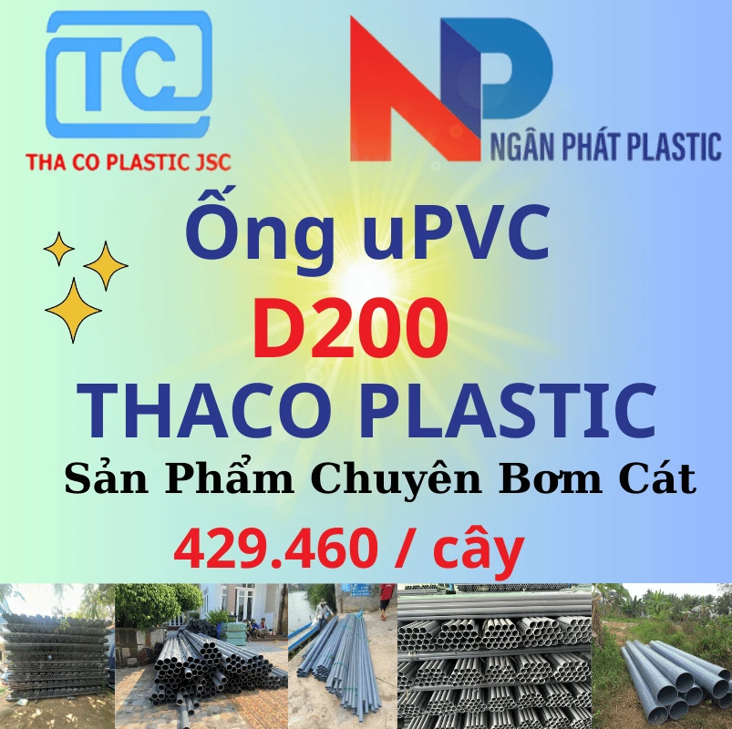 Ống Nhựa PVC D200 Bơm Cát Thaco